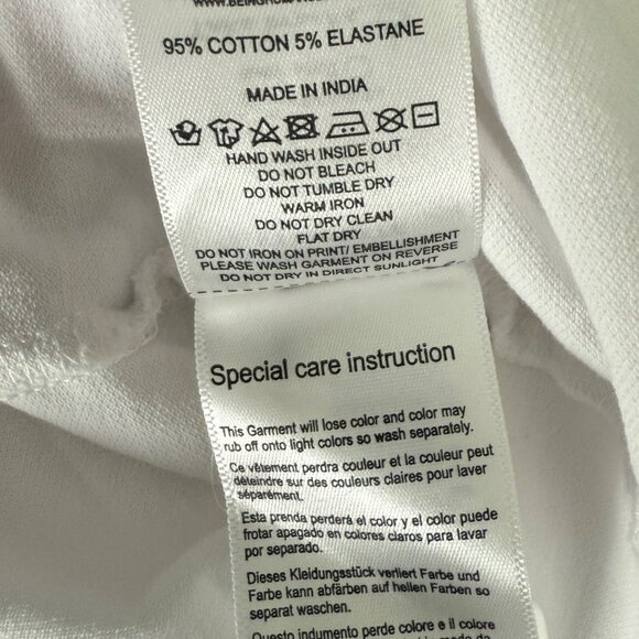 Polo T-Shirt Dress With Rhinestone Detail White M - Picture 5 of 11